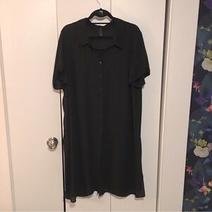 Lane Bryant Shear Black Button Up Tunic Size 18/20P Preowned